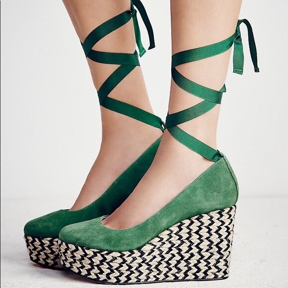 Free People Shoes - Free People Charade Espadrille Suede Wedges